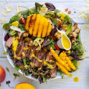 Enjoy this simple delicious light meal with a bit of mango in it.