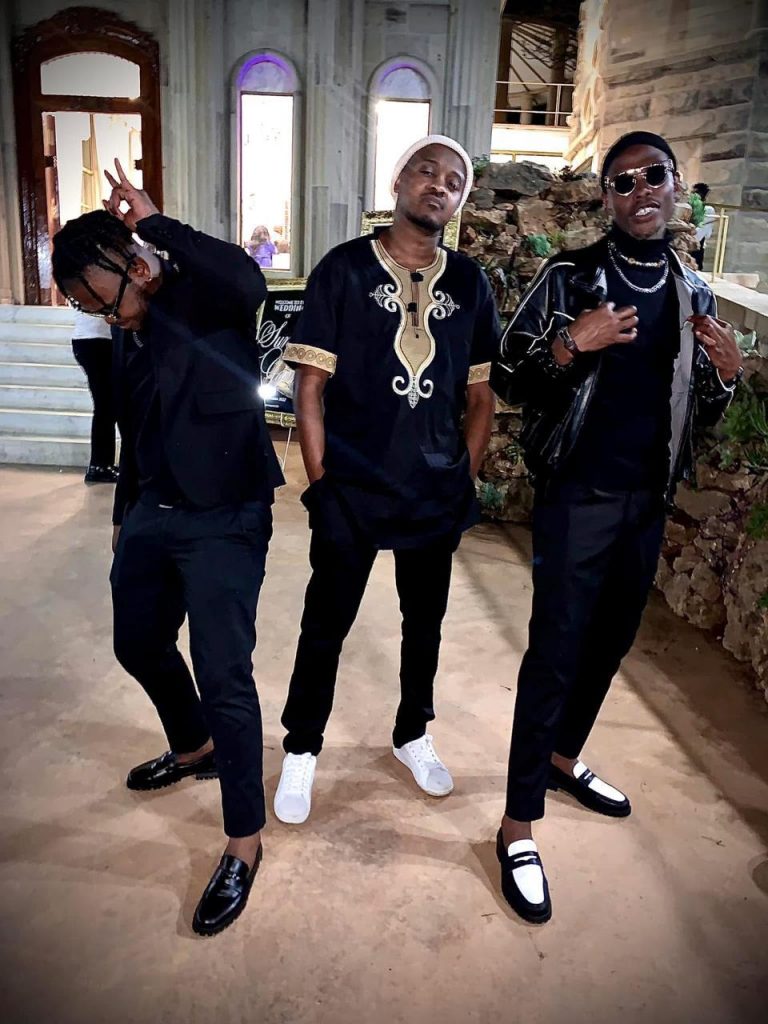 Music producer Shayzar with his artists Q-Mark and Afrikan Papi. Picture: Supplied