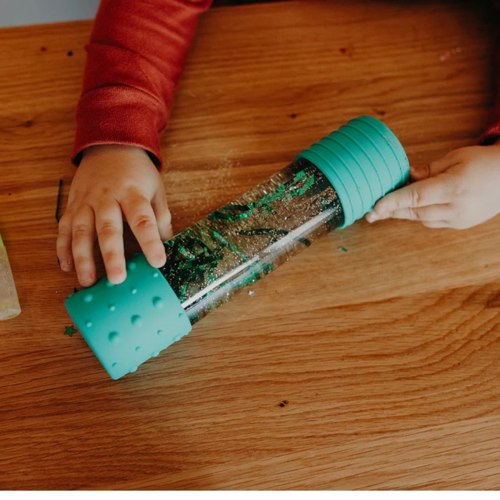 Young girl playing with the Calm Down Bottle. Picture: Supplied