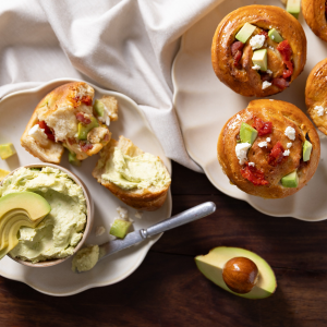 Homemade Bruffin with avo butter