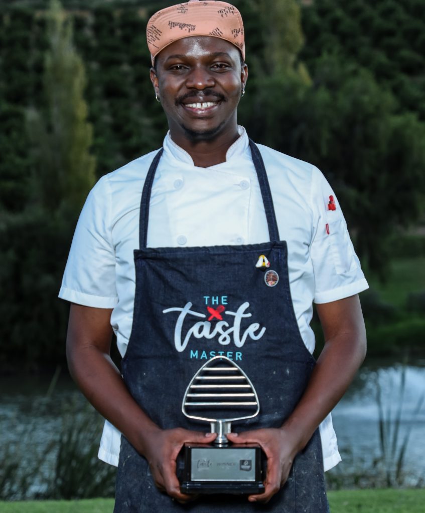 Champion Lucky Masinya celebrates with his award following his victory in The Taste Master SA Season 6. Picture: Supplied