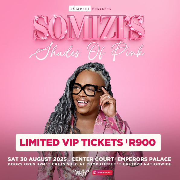 Event poster featuring details for Somizi’s ‘Shades of Pink’ event. Picture: Instagram@SomiziMhlongo
