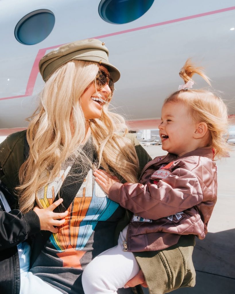 Smiles that say it all. Paris Hilton and daughter London in a picture-perfect mommy-and-daughter moment. Picture: Instagram@ParisHilton 