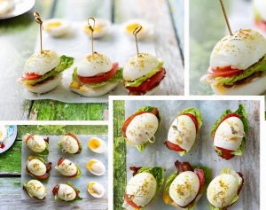 Homemade BLT egg sliders