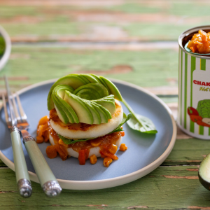 Homemade avo pap and chakalaka stacks