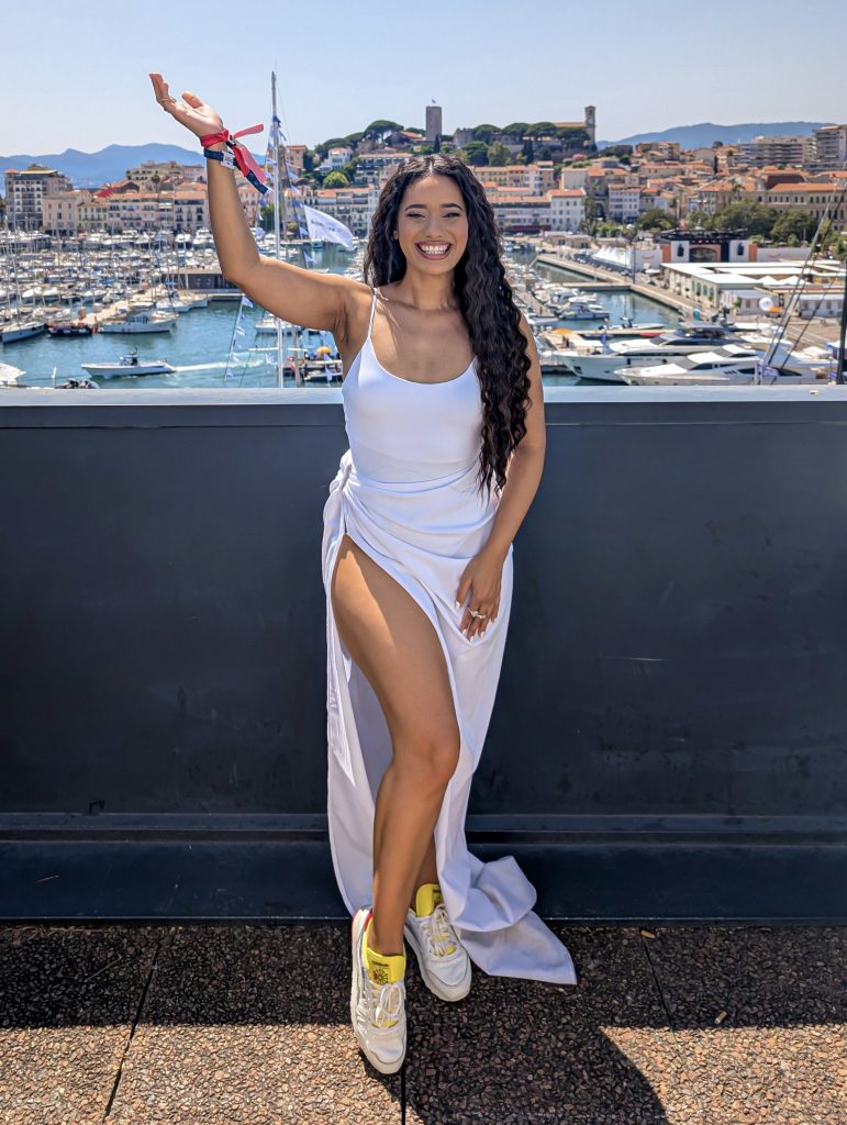 Kim Jayde having the time of her life in Cannes, in the French Riveria. Picture: Supplied