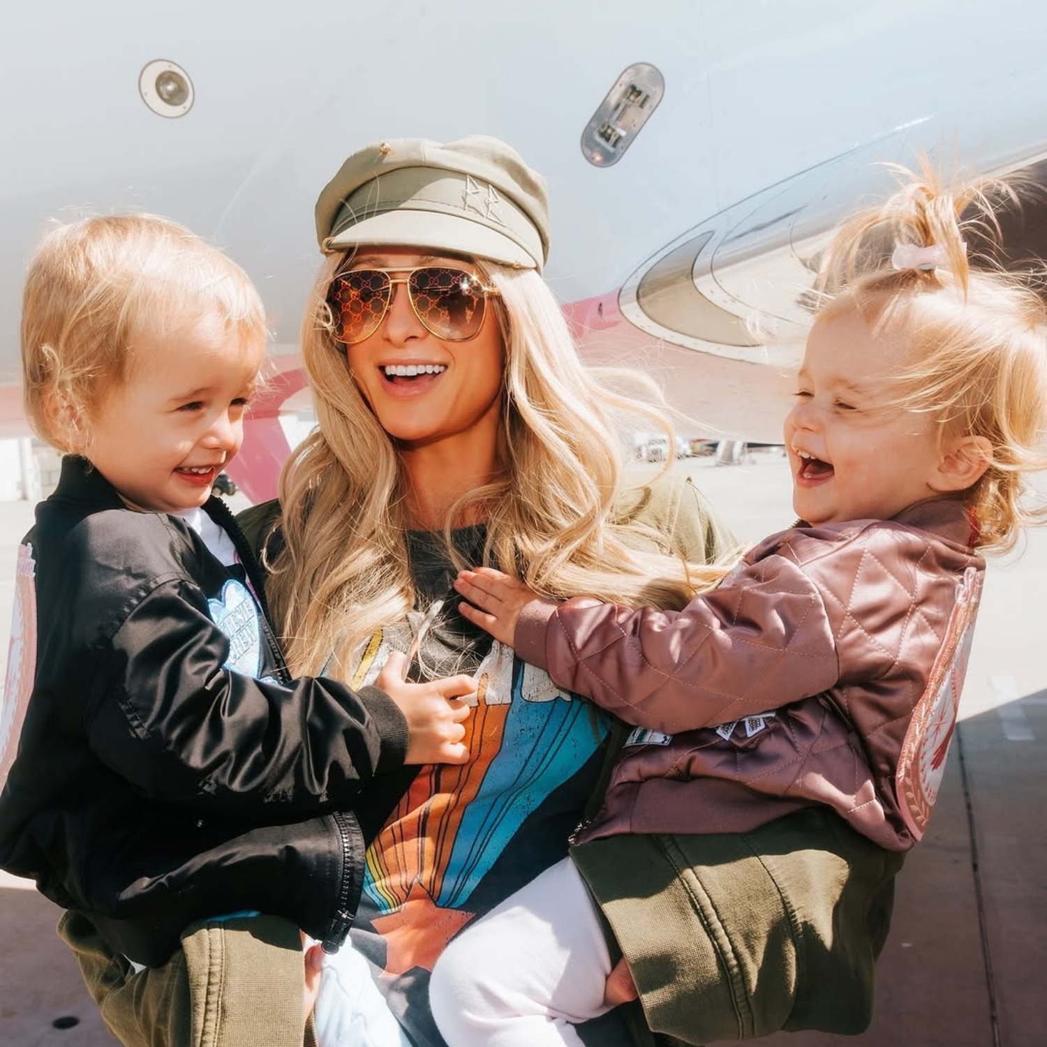 Paris Hilton and her two children