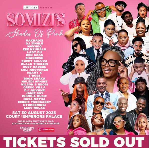 The official poster says it all — Somizi’s ‘Shades of Pink’ is SOLD OUT, honey! Picture: Instagram@SomiziMhlongo