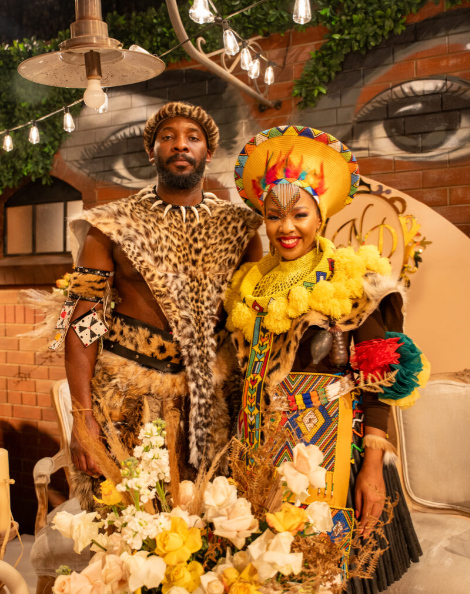 Couple of the moment: Dintle Nyathi, portrayed by Mapaseka Koetle, and Nhloso Gasa, portrayed by Kwenzo Ngcobo, stun in their beautiful traditional wedding attire. Picture: Supplied