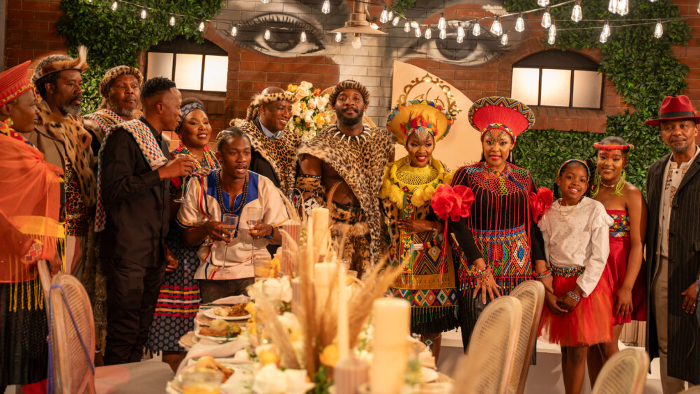 The episode everyone is excited for! The Scandal! cast poses together in the 'Umshado Westhembu' wedding episode. Picture: Supplied