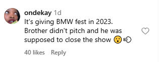 A comment shared by a social media user.