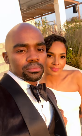 Dr Musa Mthombeni and his wife, Liesl Laurie Mthombeni, on their wedding day. Picture: Instagram@Liesllaurie