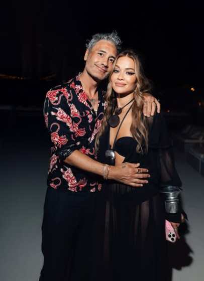 Rita Ora and hubby Taika Waititi share a sweet moment at his birthday celebration in Ibiza, Spain. Picture: Instagram@RitaOra
