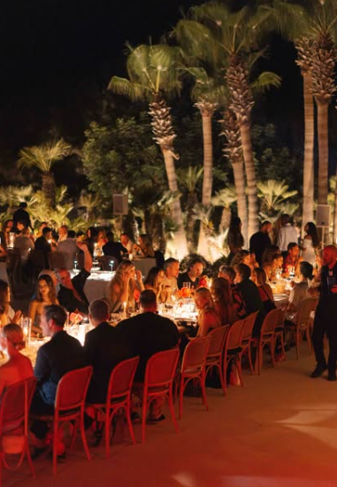 A peek at the dinner table surrounded by all the invited guests. Picture: Instagram@RitaOra