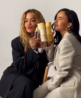 It’s official! Rita Ora and beauty expert Anna Lahey celebrate the launch of their hair care brand, Typebea. Picture: Instagram@RitaOra