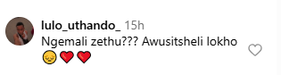 This is a comment from a social media user