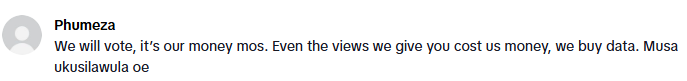 This is a comment from a social media user