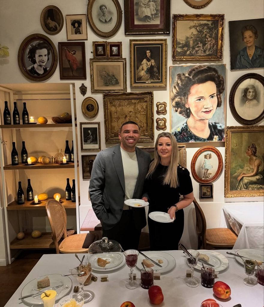 The couple savoring a sweet moment together at a charming, dinner setup. Picture: Instagram@BryanHabana