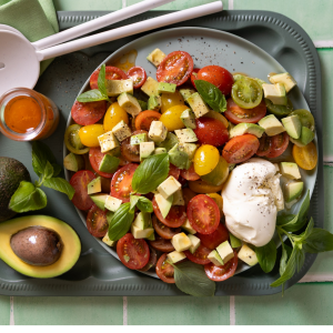 Homemade Marinated avocado and cherry tomato salad