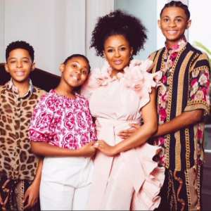 Basetsana Kumalo and her three kids