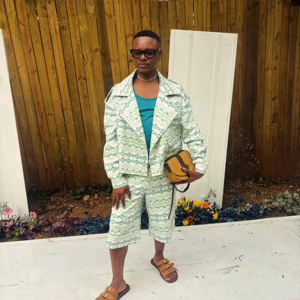 Rocking the season in style: Romley Lishiba effortlessly showcases the latest drop from their summer menswear collection. Picture: Supplied