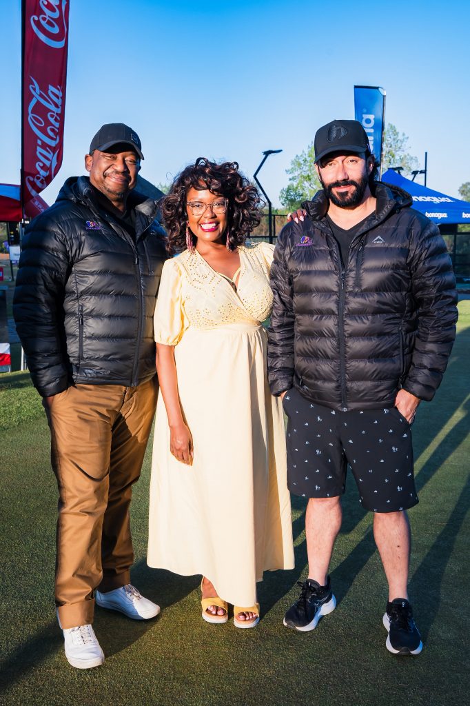 Xola Ntshinga, Martin Bester and Philicity Reeken at GMA Golf Day. Picture: Supplied