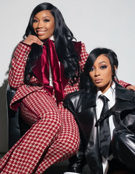 Brandy and Monica serving looks in sharp suits as they get ready to hit the road for their upcoming The Boy Is Mine tour. Picture: Instagram@Brandy