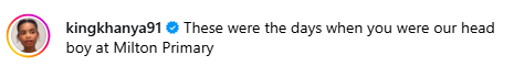 Comment from social media user