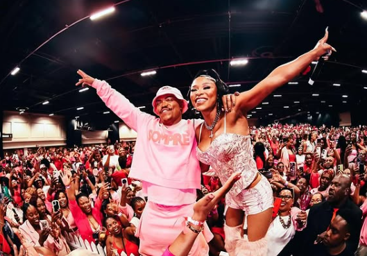 Somizi and the one and only DJ Zinhle vibing with the crowd — screamed, danced, and lived it up with the fans. Picture: Instagram@SomiziMhlongo