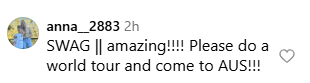 One fan’s reaction from social media. Picture: Instagram@JustinBieber