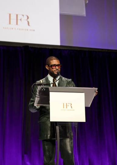The spotlight’s on Usher as he delivered a heartfelt speech at Harlem’s Fashion Row. Picture: Instagram@Usher