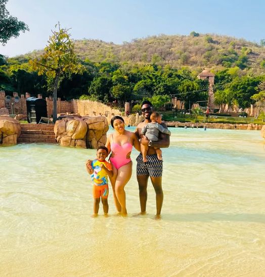 Birthday boy, his wife Simza, and their kids enjoying some quality family fun at Valley of Waves. Picture: Instagram@TinoChinyani