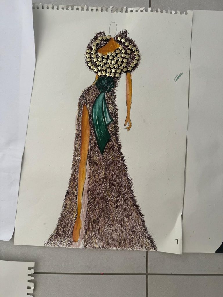 Taking another look at the initial sketch of Judith’s dress. Picture: Instagram@Somizi