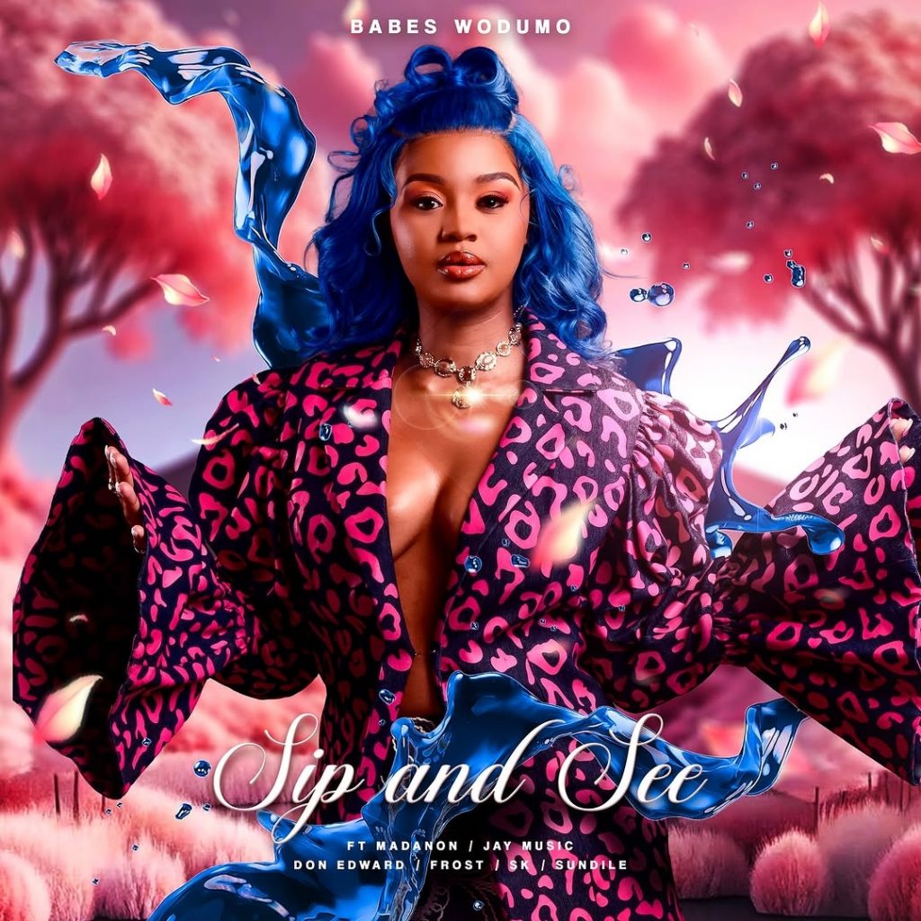 Bright, bold, and beautiful—Babes lights up the ‘Sip and See’ cover, teaming up with Madanon, Jay Music, Don Edward, Frost, SK, and Sundile. Picture: Instagram@BabesWodumo
