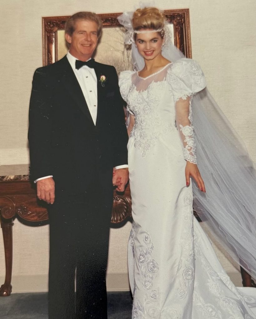 Donald Iloff pictured with his daughter Victoria Osteen on her wedding day as she married Joel Osteen. Picture: Instagram@JoelOsteen