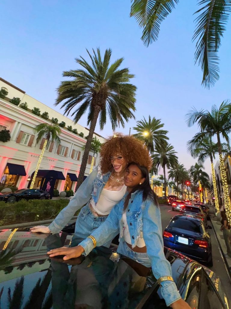 Winnie and Sami striking a pose together to celebrate Sami’s 11th birthday. Picture: Instagram@WinnieHarlow
