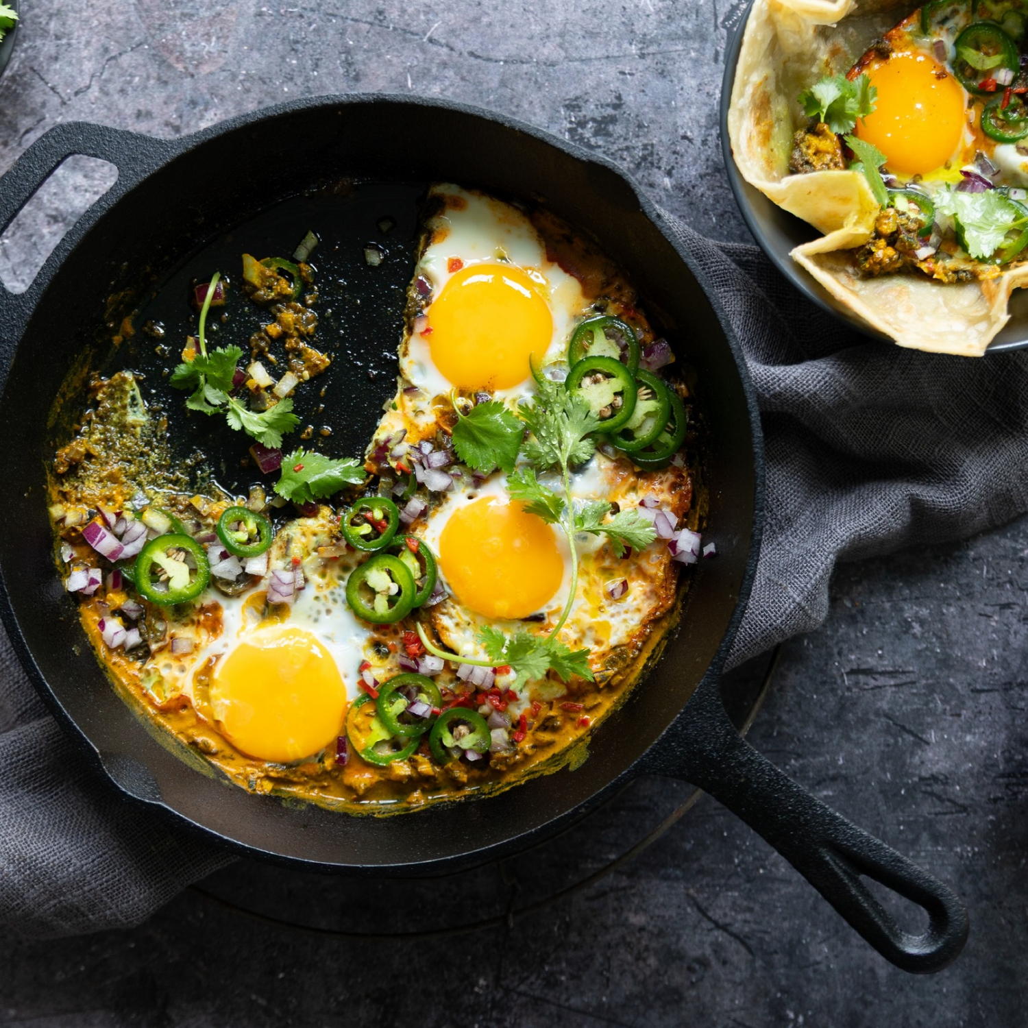 Indian Masala Fried Eggs with Rotis