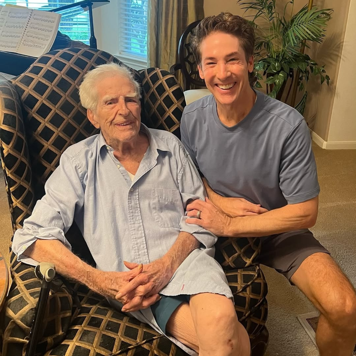 Joel Osteen with his late father inlaw Donald Llof