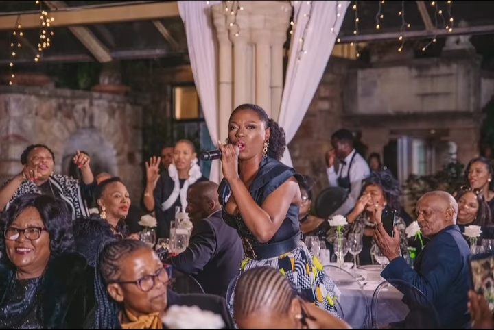Guests were filled with smiles, tears, and pure joy as they watched Lira’s heartfelt performance at Aunty Khanyi’s 60th birthday celebration. Picture: Instagram@MissLira