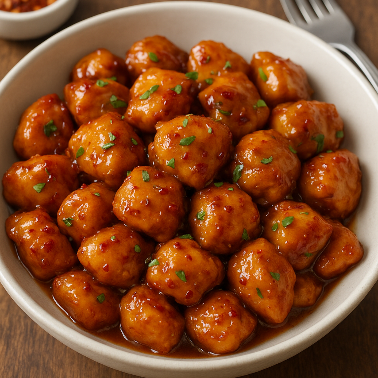 Delicious honey-garlic chicken bites