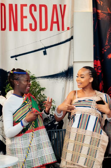 Ntando Duma, glowing in her traditional Venda attire, is all smiles as she celebrates alongside her joyful guests. Picture: Instagram@NtandoRambani