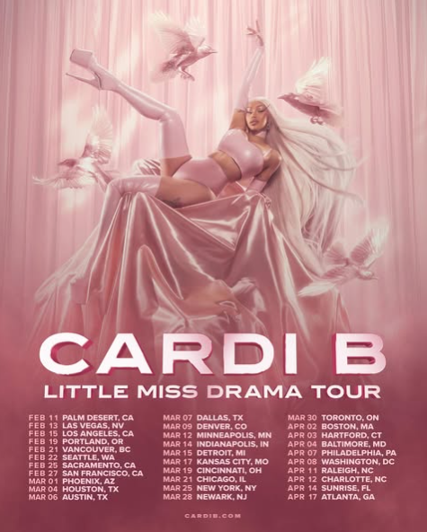 Cardi B’s Little Miss Drama tour poster featuring all the important info. Picture: Instagram@CardiB
