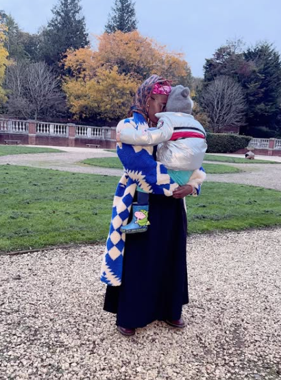 Toya Delazy shares a tender moment with her child, Kali Lang Chaigneau-Buthelezi. Picture: Instagram@ToyaDelazy