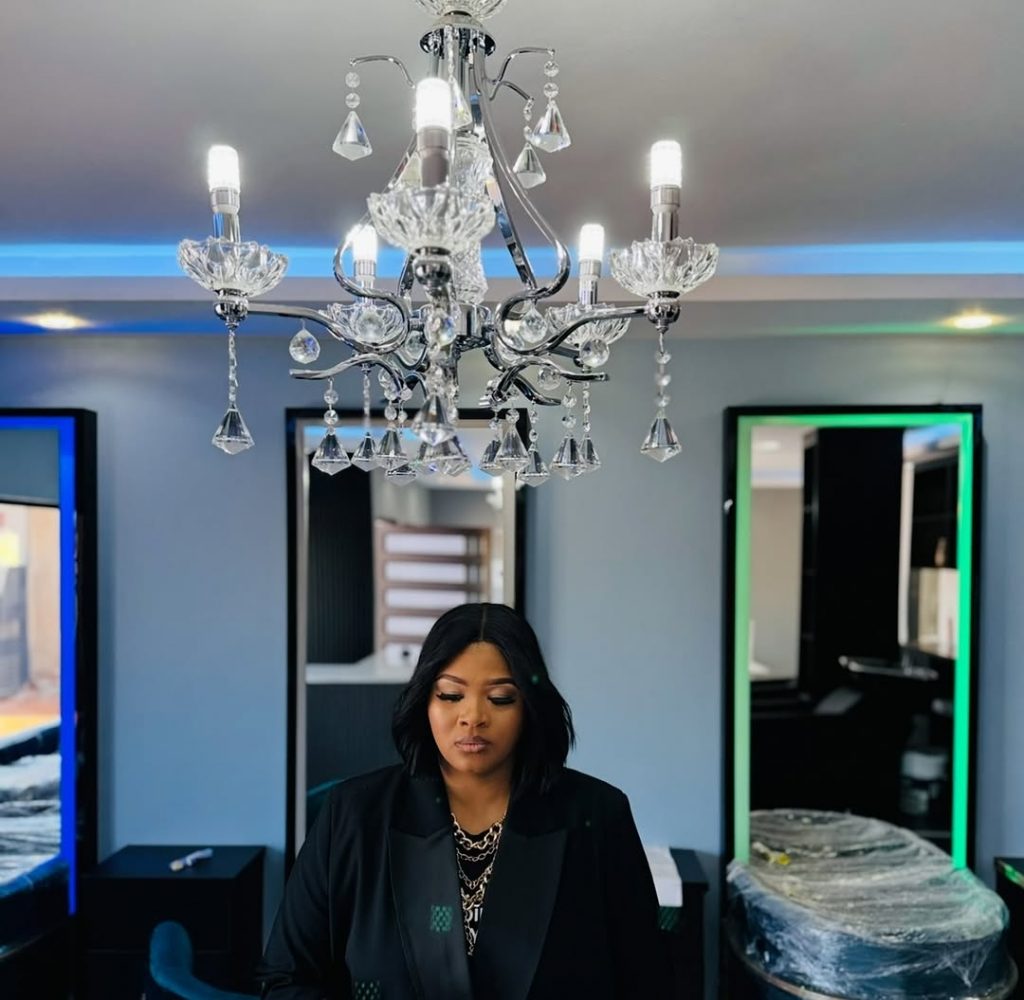 Lady Du enjoying the elegant interior of her salon. Picture: Instagram@LadyDu