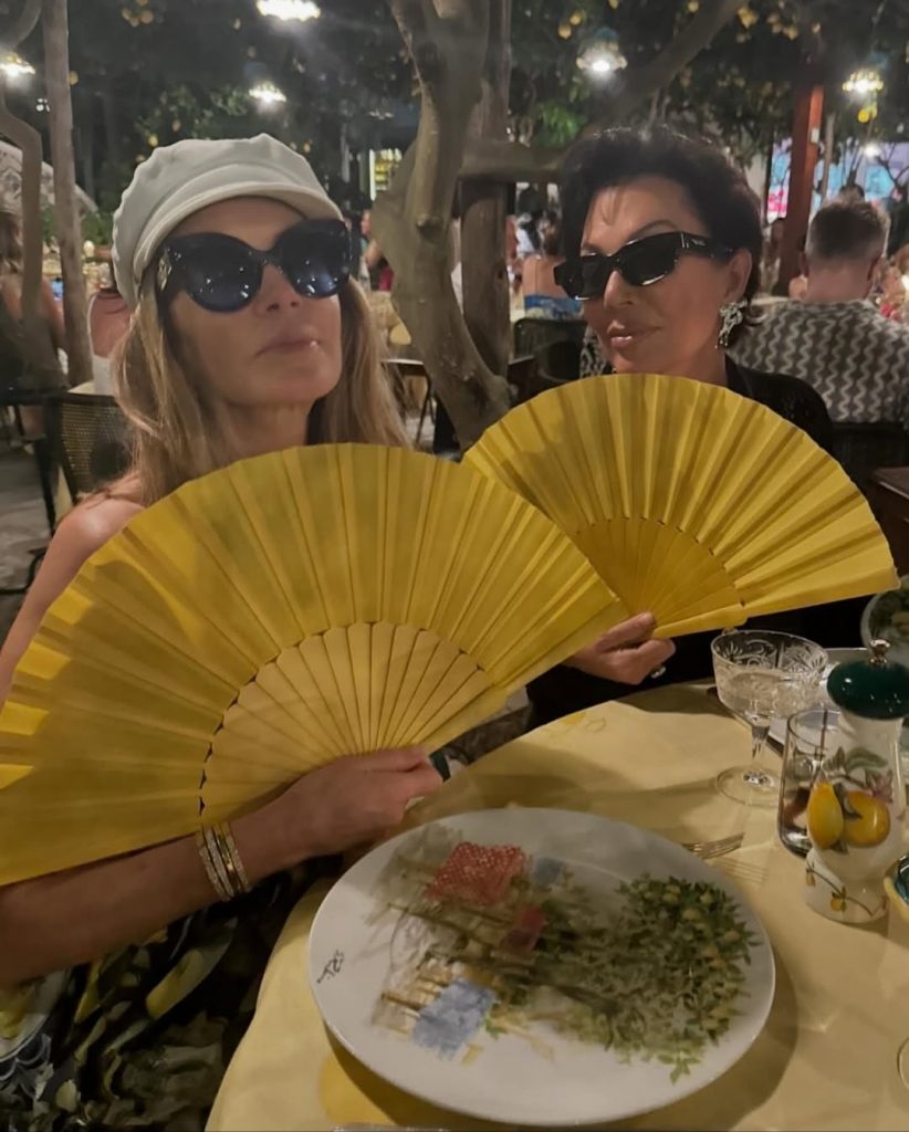 The two longtime friends sitting together at a restaurant table, enjoying each other’s company. Picture: Instagram@KrisJenner