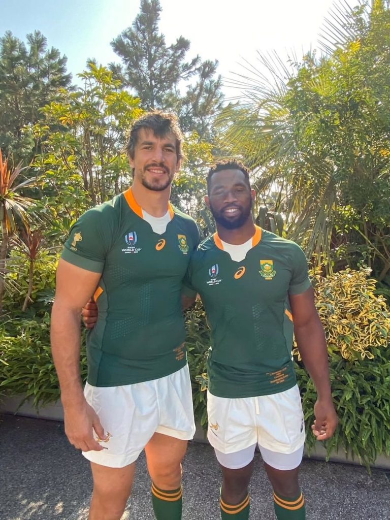 Eben Etzebeth and Siya Kolisi in their rugby gear. Picture: Instagram@EbenEtzebeth