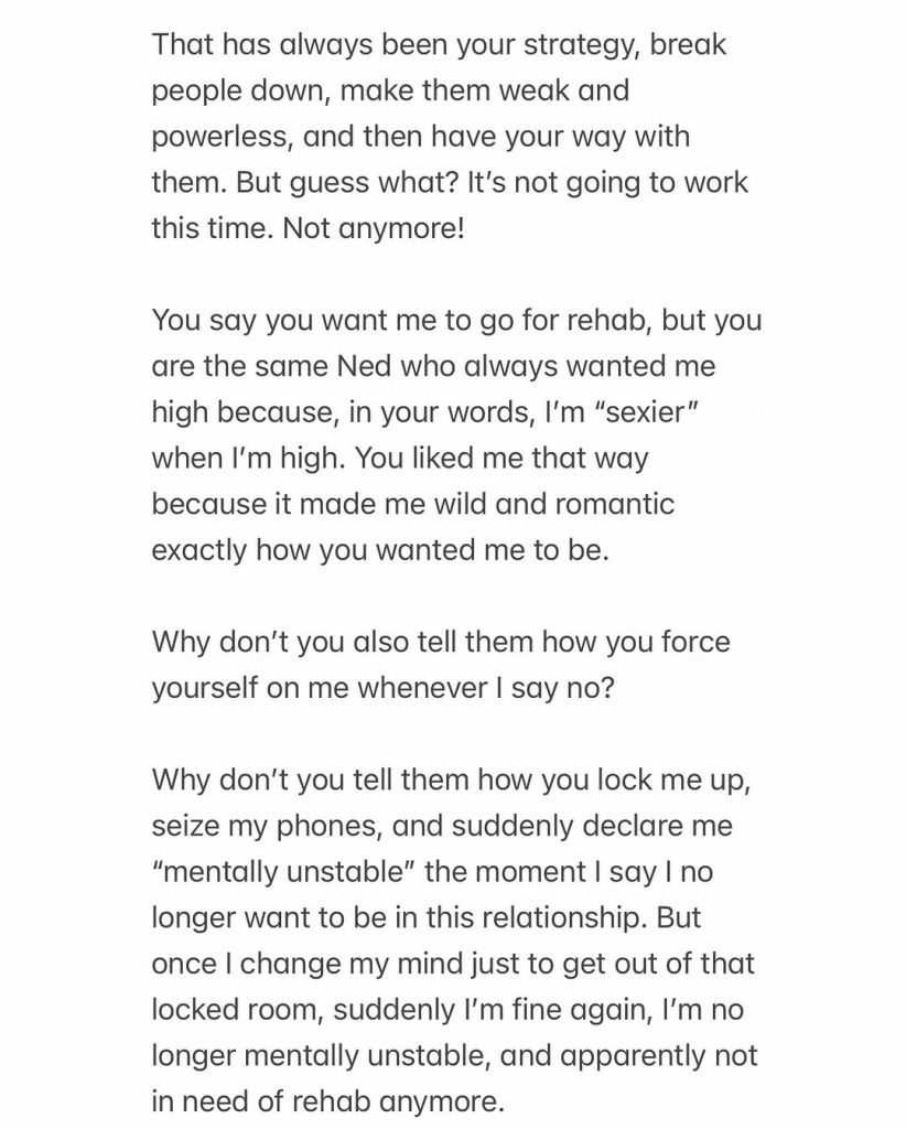 A statement shared by Regina Daniels on her Instagram page. Picture: Instagram@ReginaDaniels