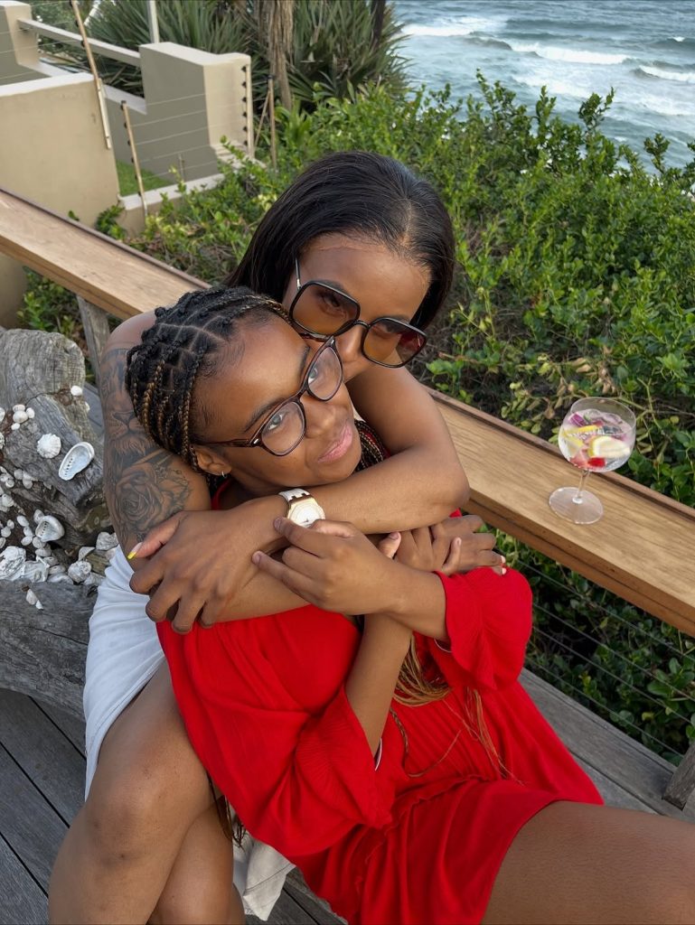 Slee enjoying a precious, heart-to-heart moment with her youngest daughter, Entle Mnguni. Picture: Instagram@SleeNdlovu