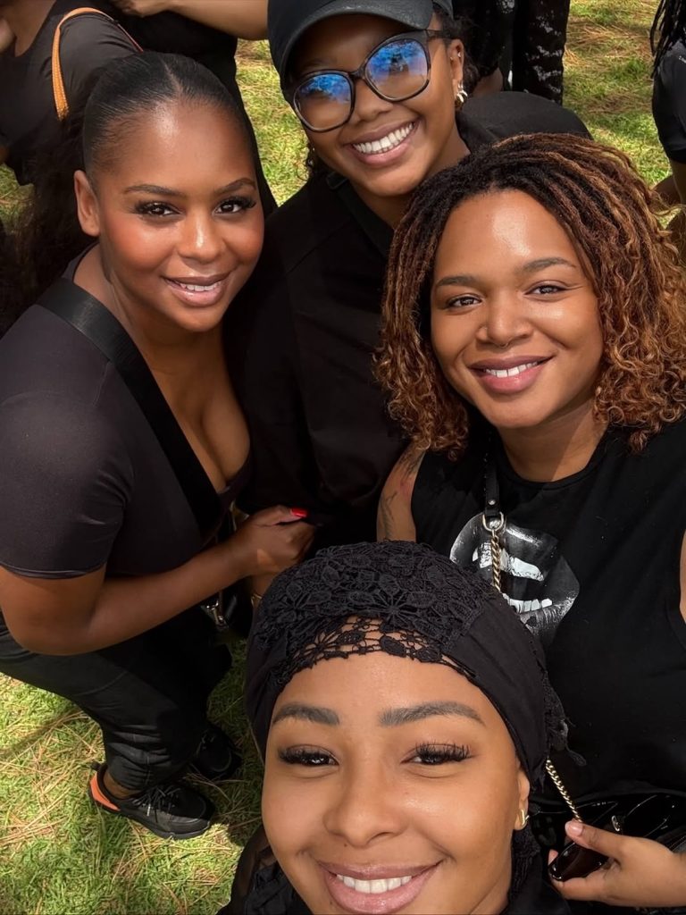 Boity snapped a photo with fellow women who joined Friday’s protest. Picture: Instagram@Boity