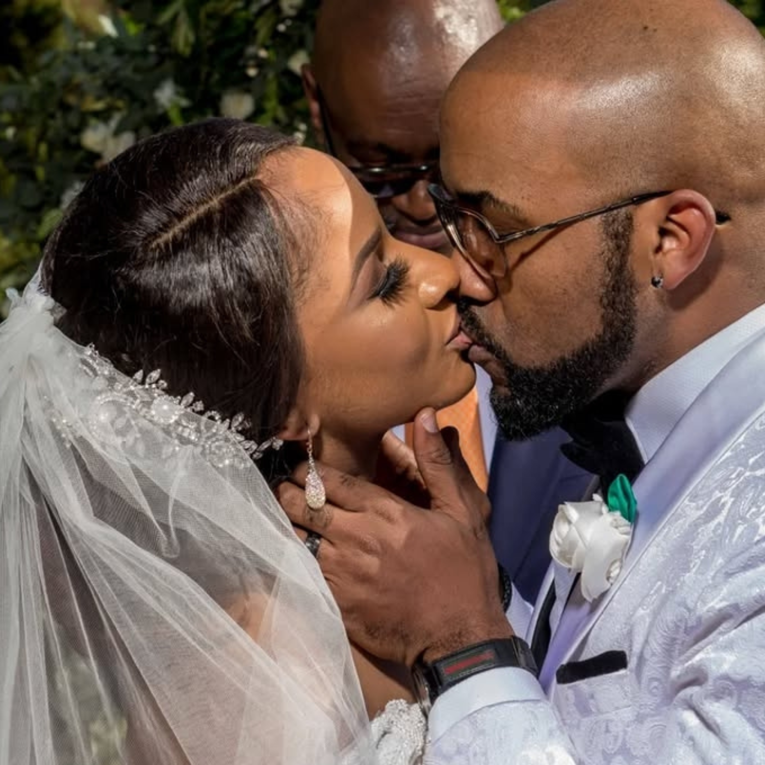 Banky Wellington and his wife Adesua Etomi-Wellington.